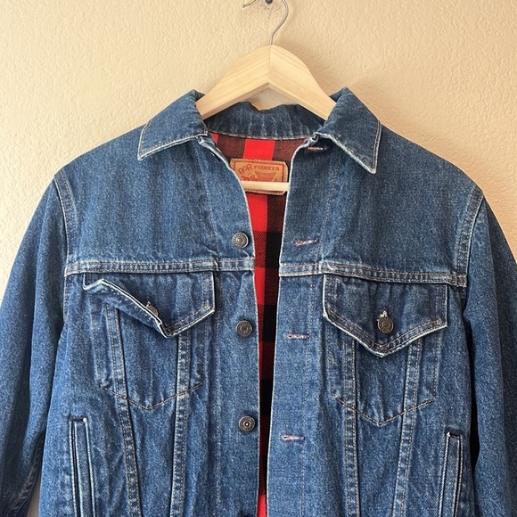 Gap flannel plaid dark wash jean denim jacket size small - Picture 7 of 8